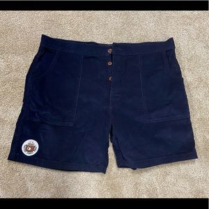 Birdwell Beach Britches Corduroy Button Fly Navy Shorts w/ patch-Brand new sz 38